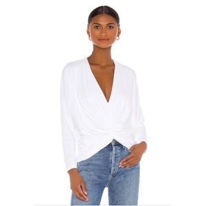 REVOLVE Susana Monaco Long Sleeve Twist Front Dolman Top in Sugar